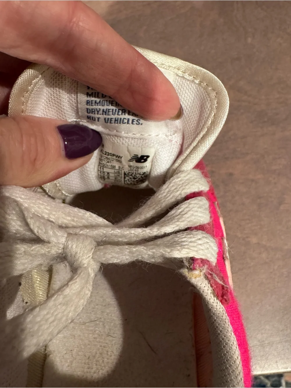 New Balance Hot Pink and White Kids Sneakers